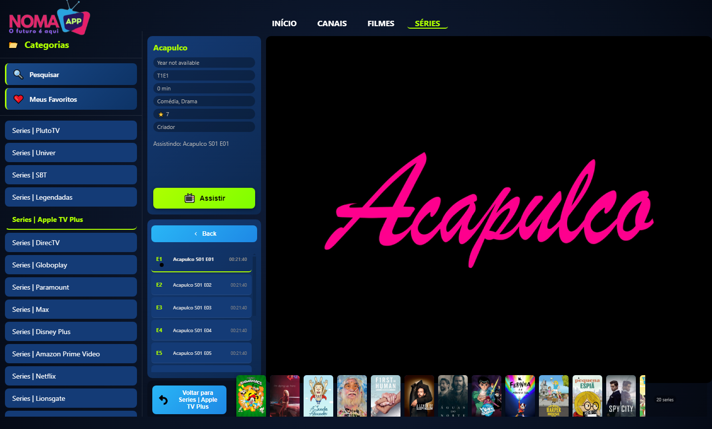 Player em tela cheia