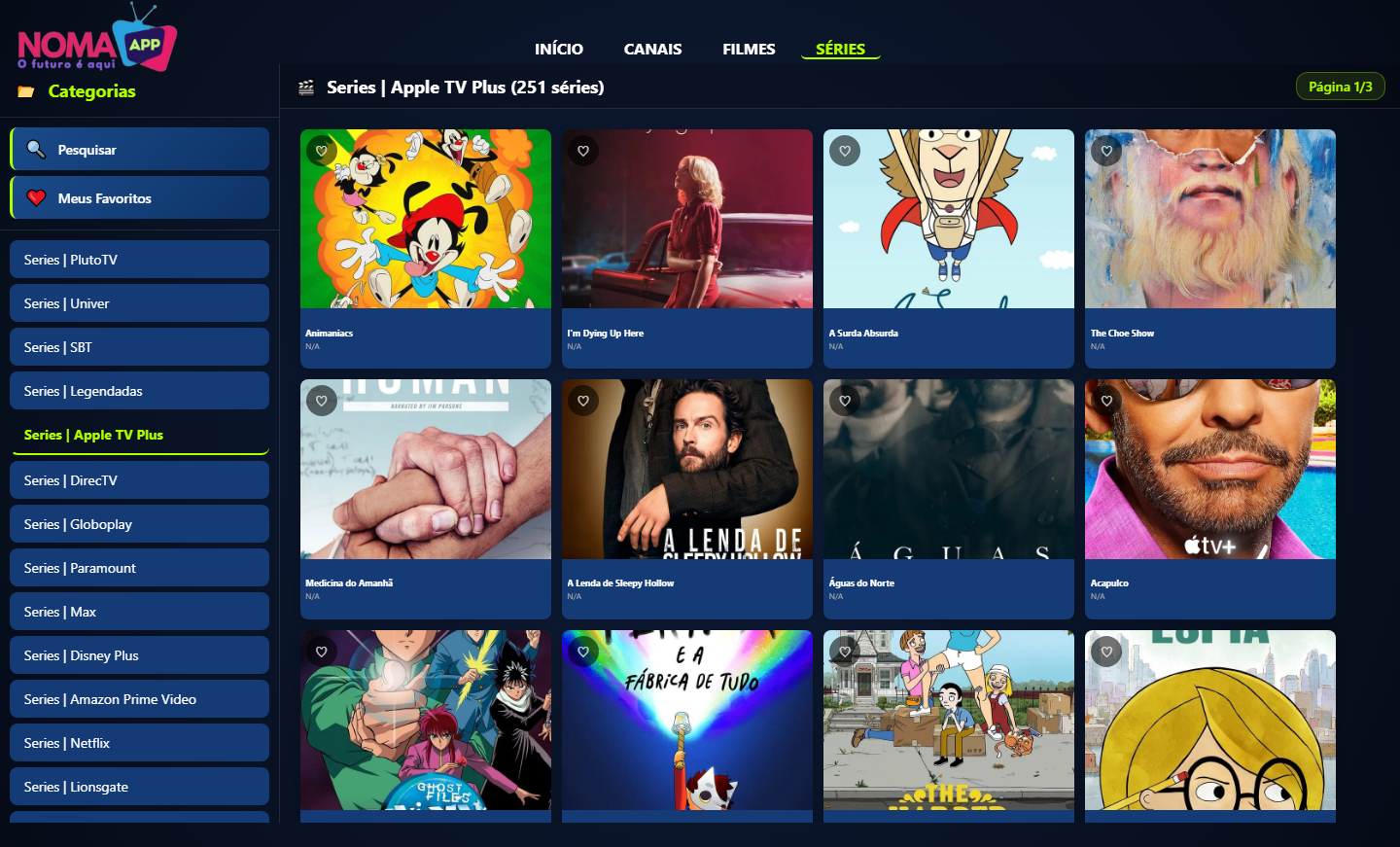 Séries disponíveis